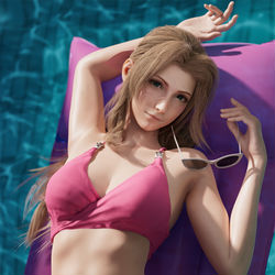 This is a pixiv picture whose title is Bikini Aerith ~.