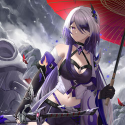 This is a pixiv picture whose title is 雨中黄泉qwq.