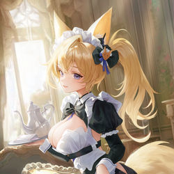 This is a pixiv picture whose title is Maid_Fox.