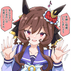 This is a pixiv picture whose title is ジェンティルドンナと手押し相撲.