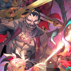 This is a pixiv picture whose title is 天元の花　宮本武蔵.