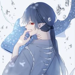 This is a pixiv picture whose title is サメ和男子.