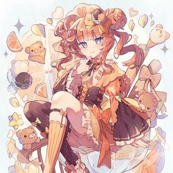 This is a pixiv picture whose title is 🍊×🍨.