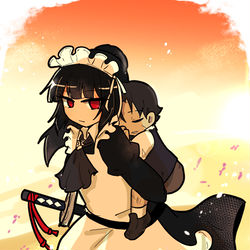 This is a pixiv picture whose title is 「帰路」.