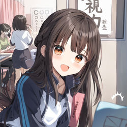This is a pixiv picture whose title is 身体測定の結果が気になる幼馴染.