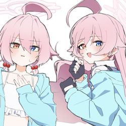 This is a pixiv picture whose title is 過去ホシノと今ホシノ.