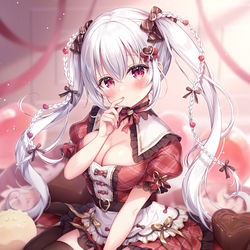 This is a pixiv picture whose title is 「食べてくれる…？」.