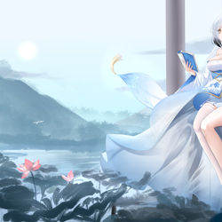 This is a pixiv picture whose title is 海天.