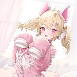 This is a pixiv picture whose title is Skeb 127 小咪吃肉様.