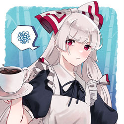 This is a pixiv picture whose title is コラボカフェ妹紅が可愛すぎたので.
