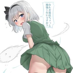 This is a pixiv picture whose title is パンチラ回避妖夢ちゃん.