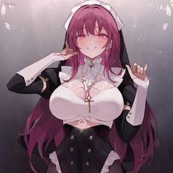 This is a pixiv picture whose title is Half-Vampire Nun.