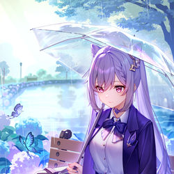 This is a pixiv picture whose title is 刻晴☔.