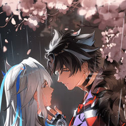 This is a pixiv picture whose title is 言わぬが花.