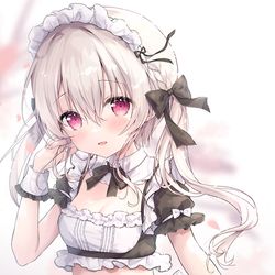 This is a pixiv picture whose title is 黒メイドめいちゃん.