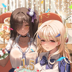 This is a pixiv picture whose title is ナガ＆ティア🎂🎉🎉.