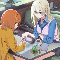This is a pixiv picture whose title is 宿題.
