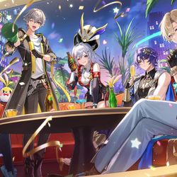 This is a pixiv picture whose title is Happy 1st Anniversary!🥂✨.