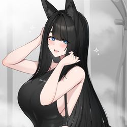 This is a pixiv picture whose title is 💙🖤.