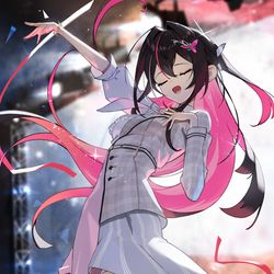 This is a pixiv picture whose title is 登録者数１００万人突破記念AZKi.