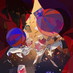 This is a pixiv picture whose title is 🍷.