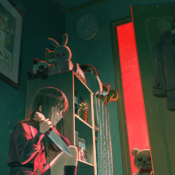 This is a pixiv picture whose title is ひとりかくれんぼ.
