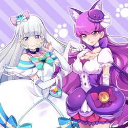 This is a pixiv picture whose title is 🐈‍⬛🐾.