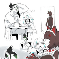 This is a pixiv picture whose title is 腕相撲.