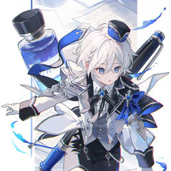 This is a pixiv picture whose title is 群青の詩筆.