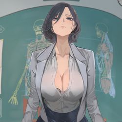 This is a pixiv picture whose title is 【仕事絵】美術教師.