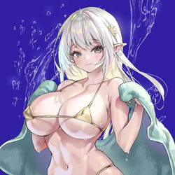 This is a pixiv picture whose title is ゴールデンビキニ.