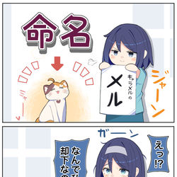 This is a pixiv picture whose title is 猫の名前を決める一家.