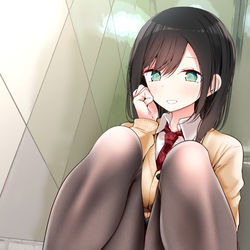 This is a pixiv picture whose title is 通勤道中でこっそりぱんつを見せてくるJKちゃん.