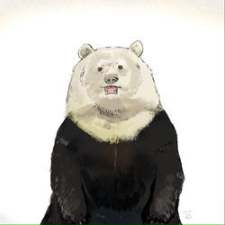 This is a pixiv picture whose title is ツキノワグマ（満月）.