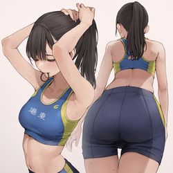This is a pixiv picture whose title is 陸上女子.