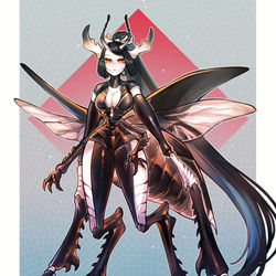 This is a pixiv picture whose title is 【Skeb】虫娘.