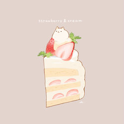 This is a pixiv picture whose title is ねこいちごショート.