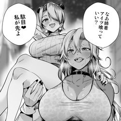 This is a pixiv picture whose title is 姉を肩に乗せる強キャラタイプの姉妹に遭遇してしまった.