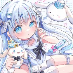 This is a pixiv picture whose title is チノちゃんとシナモン💙.