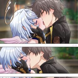 This is a pixiv picture whose title is Robin Kiss.