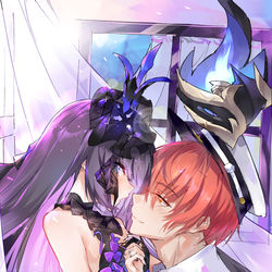 This is a pixiv picture whose title is 希儿和舰长.