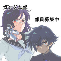 This is a pixiv picture whose title is 学園ガンダム.