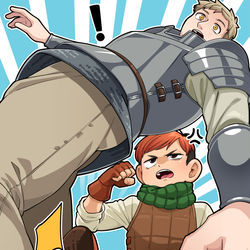 This is a pixiv picture whose title is 蹴りチャック.