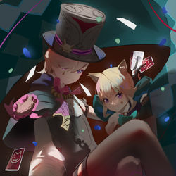 This is a pixiv picture whose title is 欢迎来到林尼和琳妮特的魔术秀~.