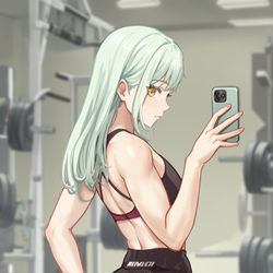 This is a pixiv picture whose title is 睦：健身对一个人的改变有多大.