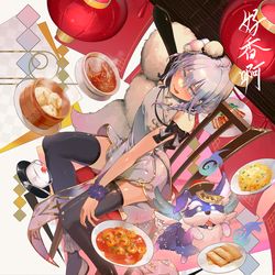 This is a pixiv picture whose title is いただきます.