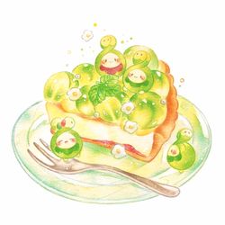 This is a pixiv picture whose title is マスカットのタルト〜スボミーを添えて〜.