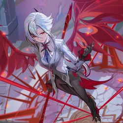 This is a pixiv picture whose title is 原神同人  仆人.