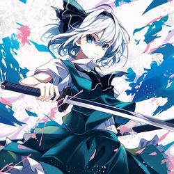 This is a pixiv picture whose title is 妖夢.