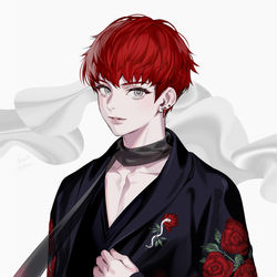 This is a pixiv picture whose title is 薔薇.